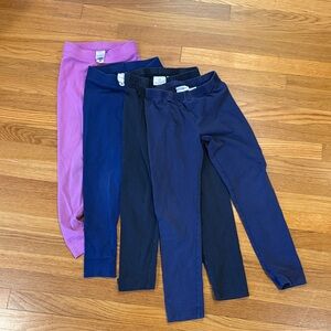 Hanna Andersson sz 8/130cm 4-Pack Leggings - Purple, Navy, Black